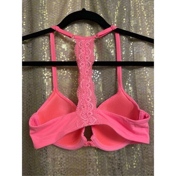 Body by Victoria Bright Pink Racerback Demi Bra, 32C - Picture 2 of 6